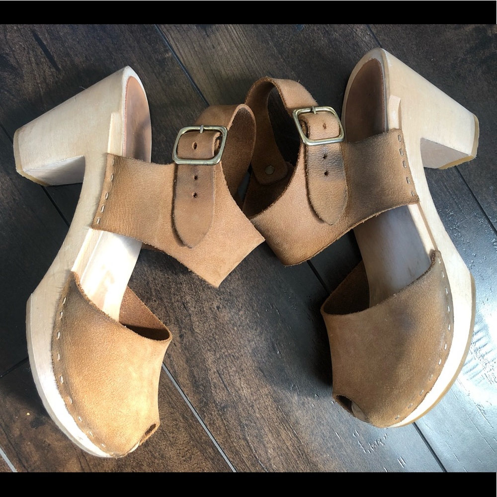 Bryr clogs in Miranda peep toe, high heel, size 7